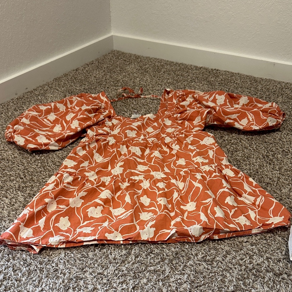 a new day Orange Floral Dress